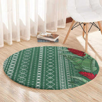 Women's Day Samoa Malu Tattoo Inspired Mix Teuila Round Carpet Sage Green LT7 - Polynesian Pride
