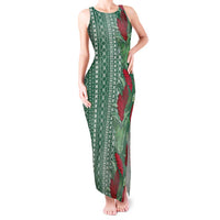 Women's Day Samoa Malu Tattoo Inspired Mix Teuila Tank Maxi Dress Sage Green LT7 Women Sage Green - Polynesian Pride