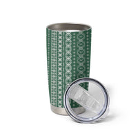 Women's Day Samoa Malu Tattoo Inspired Mix Teuila Tumbler Cup Sage Green LT7 - Polynesian Pride