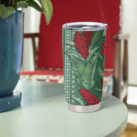 Women's Day Samoa Malu Tattoo Inspired Mix Teuila Tumbler Cup Sage Green LT7 - Polynesian Pride