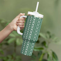 Women's Day Samoa Malu Tattoo Inspired Mix Teuila Tumbler With Handle Sage Green LT7 - Polynesian Pride