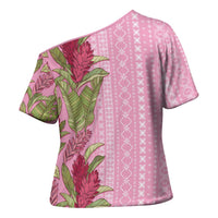 Women's Day Samoa Malu Tattoo Inspired Mix Teuila Cross Shoulder Shirt Rose Pink LT7 - Polynesian Pride