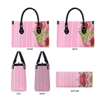 Women's Day Samoa Malu Tattoo Inspired Mix Teuila Leather Bag Rose Pink LT7 - Polynesian Pride
