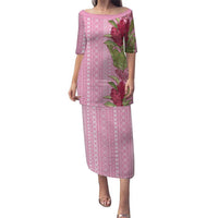 Women's Day Samoa Malu Tattoo Inspired Mix Teuila Puletasi Rose Pink LT7 Long Dress Rose Pink - Polynesian Pride