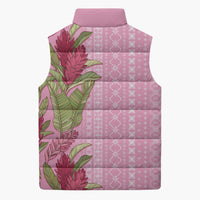 Women's Day Samoa Malu Tattoo Inspired Mix Teuila Sleeveless Puffer Jacket Rose Pink LT7 - Polynesian Pride