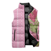 Women's Day Samoa Malu Tattoo Inspired Mix Teuila Sleeveless Puffer Jacket Rose Pink LT7 - Polynesian Pride