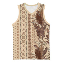 Women's Day Samoa Malu Tattoo Inspired Mix Teuila Basketball Jersey Vintage Tapa LT7 Unisex Beige - Polynesian Pride