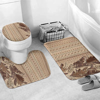 Women's Day Samoa Malu Tattoo Inspired Mix Teuila Bathroom Set Vintage Tapa LT7 Mat Set Only (3 pcs) One Size Beige - Polynesian Pride
