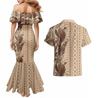 Women's Day Samoa Malu Tattoo Inspired Mix Teuila Couples Matching Mermaid Dress and Hawaiian Shirt Vintage Tapa