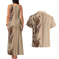 Women's Day Samoa Malu Tattoo Inspired Mix Teuila Couples Matching Tank Maxi Dress and Hawaiian Shirt Vintage Tapa