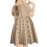 Women's Day Samoa Malu Tattoo Inspired Mix Teuila Kid Short Sleeve Dress Vintage Tapa LT7 - Polynesian Pride