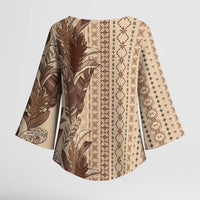 Women's Day Samoa Malu Tattoo Inspired Mix Teuila Kimono Sleeve Blouse Vintage Tapa LT7 - Polynesian Pride