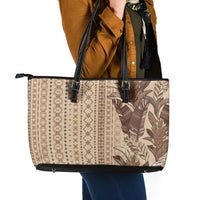 Women's Day Samoa Malu Tattoo Inspired Mix Teuila Leather Tote Bag Vintage Tapa LT7 - Polynesian Pride