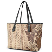 Women's Day Samoa Malu Tattoo Inspired Mix Teuila Leather Tote Bag Vintage Tapa LT7 - Polynesian Pride