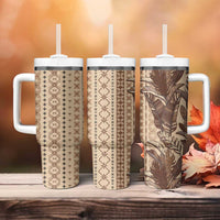Women's Day Samoa Malu Tattoo Inspired Mix Teuila Tumbler With Handle Vintage Tapa LT7 - Polynesian Pride