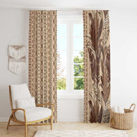 Women's Day Samoa Malu Tattoo Inspired Mix Teuila Window Curtain Vintage Tapa LT7 - Polynesian Pride