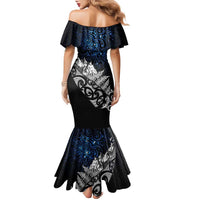 Maori Matariki Family Matching Mermaid Dress and Hawaiian Shirt Landscape Styled Fern - Galaxy