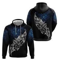 Maori Matariki Zip Hoodie Landscape Styled Fern - Galaxy