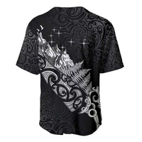 Maori Matariki Baseball Jersey Landscape Styled Fern - Monochrome