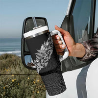 Maori Matariki Tumbler With Handle Landscape Styled Fern - Monochrome LT7 - Polynesian Pride