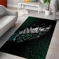 Maori Matariki Area Rug Landscape Styled Fern - Paua Shell