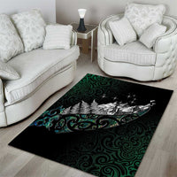 Maori Matariki Area Rug Landscape Styled Fern - Paua Shell