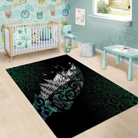 Maori Matariki Area Rug Landscape Styled Fern - Paua Shell