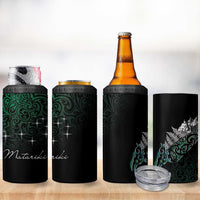 Maori Matariki 4 in 1 Can Cooler Tumbler Landscape Styled Fern - Paua Shell LT7 - Polynesian Pride