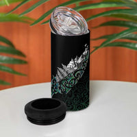 Maori Matariki 4 in 1 Can Cooler Tumbler Landscape Styled Fern - Paua Shell LT7 - Polynesian Pride