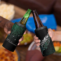 Maori Matariki 4 in 1 Can Cooler Tumbler Landscape Styled Fern - Paua Shell LT7 - Polynesian Pride