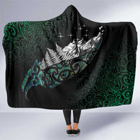 Maori Matariki Hooded Blanket Landscape Styled Fern - Paua Shell