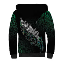 Maori Matariki Sherpa Hoodie Landscape Styled Fern - Paua Shell LT7 - Polynesian Pride