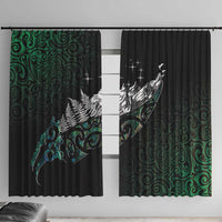 Maori Matariki Window Curtain Landscape Styled Fern - Paua Shell