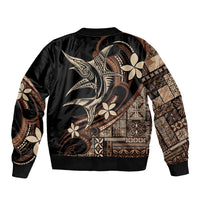 Samoa Manuia le Aso Tuto'atasi Bomber Jacket Siapo Mamanu Mix Tatau Marlin LT7 - Polynesian Pride