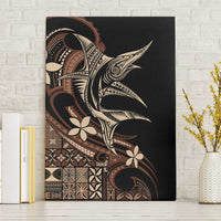 Samoa Manuia le Aso Tuto'atasi Canvas Wall Art Siapo Mamanu Mix Tatau Marlin LT7 Without Frame Black - Polynesian Pride