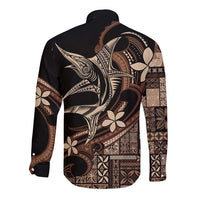 Samoa Manuia le Aso Tuto'atasi Long Sleeve Button Shirt Siapo Mamanu Mix Tatau Marlin LT7 - Polynesian Pride