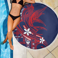 Samoa Manuia le Aso Tuto'atasi Beach Blanket Siapo Mamanu Mix Tatau Marlin - Flag Color LT7 - Polynesian Pride