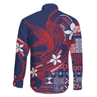 Samoa Manuia le Aso Tuto'atasi Family Matching Short Sleeve Bodycon Dress and Hawaiian Shirt Siapo Mamanu Mix Tatau Marlin - Flag Color