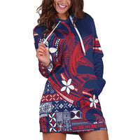 Samoa Manuia le Aso Tuto'atasi Hoodie Dress Siapo Mamanu Mix Tatau Marlin - Flag Color