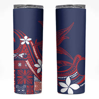 Samoa Manuia le Aso Tuto'atasi Skinny Tumbler Siapo Mamanu Mix Tatau Marlin - Flag Color