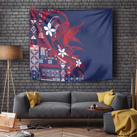 Samoa Manuia le Aso Tuto'atasi Tapestry Siapo Mamanu Mix Tatau Marlin - Flag Color