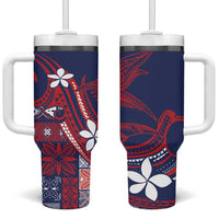 Samoa Manuia le Aso Tuto'atasi Tumbler With Handle Siapo Mamanu Mix Tatau Marlin - Flag Color