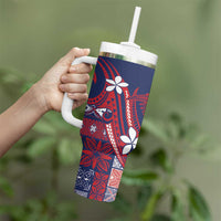 Samoa Manuia le Aso Tuto'atasi Tumbler With Handle Siapo Mamanu Mix Tatau Marlin - Flag Color