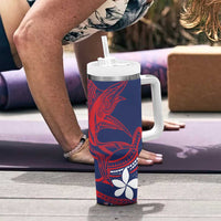 Samoa Manuia le Aso Tuto'atasi Tumbler With Handle Siapo Mamanu Mix Tatau Marlin - Flag Color