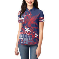 Samoa Manuia le Aso Tuto'atasi Women Polo Shirt Siapo Mamanu Mix Tatau Marlin - Flag Color