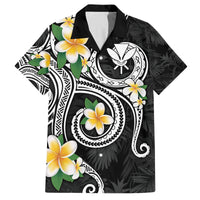 Kanaka Maoli Hawaii Plumeria Family Matching Tank Maxi Dress and Hawaiian Shirt Dancing Tentacles Black Style