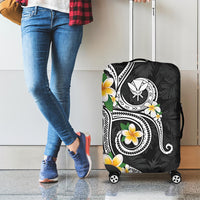 Kanaka Maoli Hawaii Plumeria Luggage Cover Dancing Tentacles Black Style