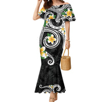 Kanaka Maoli Hawaii Plumeria Mermaid Dress Dancing Tentacles Black Style LT7 Women Black - Polynesian Pride