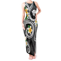Kanaka Maoli Hawaii Plumeria Tank Maxi Dress Dancing Tentacles Black Style LT7 Women Black - Polynesian Pride