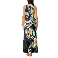 Kanaka Maoli Hawaii Plumeria Tank Maxi Dress Dancing Tentacles Black Style LT7 - Polynesian Pride